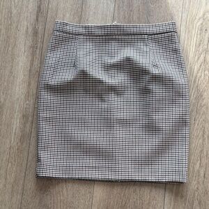 H&M brown and cream Houndstooth Pencil Skirt